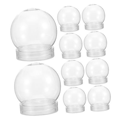 HAPINARY Bastelset Mit 10 Schneekugeln Zum Selbermachen - DIY-Set Transparente Plastikschneekugeln Mit Abschraubbarem Deckel Wiederverwendbare Und Befüllbare Schneekugeln Für Kreative von HAPINARY