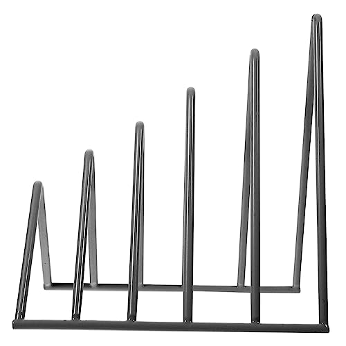 HAPINARY Iron Art Dreieckiger Schreibtisch-buchständer Schreibtisch-datei-Organizer Schallplattenhalter Bürobedarf Zeitschriftenständer Schwarz von HAPINARY