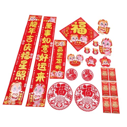 HAPINARY Chinesisches Frühlingsfest mit Roten Papier-couplets und Fu-zeichen Langlebige Türdekoration für Lunar Year Chinesische Neujahrsdeko für Fenster und Türen HAPINARY Chinesisches Frühlingsfest mit Roten Papier-couplets und Fu-zeichen Langlebige Türdekoration für Lunar Year Chinesische Neujahrsdeko für Fenster und Türen von HAPINARY