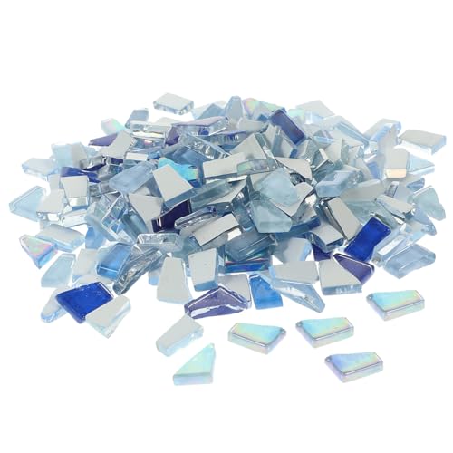 HAPINARY DIY Mosaiksteine Unregelmäßige Dekorative Bastelstücke Blau für Heimdeko Foto Rahmen Vasen Blumentöpfe Spiegel Kunst Projekte von HAPINARY