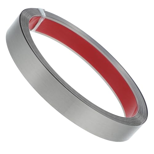 HAPINARY Edelstahl Zierleiste Selbstklebend Flexible Wand und Deckenleiste mit Gebürstetem Finish Rostfrei Stabile Kantenverkleidung Einfache DIY für Badezimmer und Wanddekoration von HAPINARY
