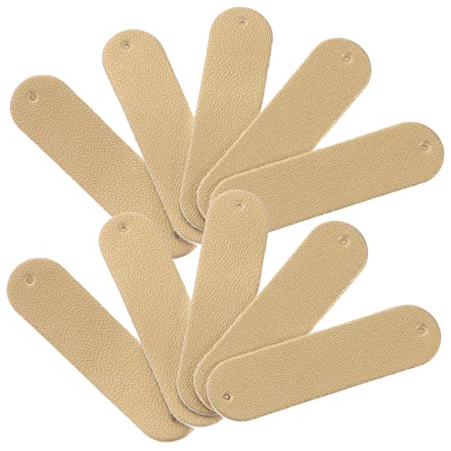 HAPINARY Handgefertigte Stoffanhänger 100 Stück 4 5 X 1 2 cm Kleidungsetiketten Aus Pu-Leder Blanke Für Handgefertigte Artikel Löcher Zum Einfachen Nähen von HAPINARY