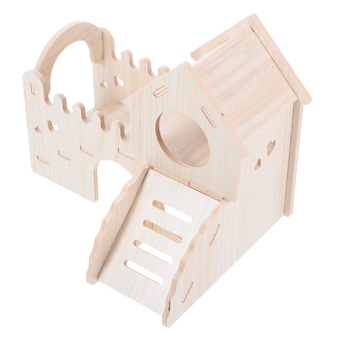 HAPINARY Holz Hamsterhaus mit Fenster und Abnehmbarem Dach Doppelschichtige Holzversteck für Hamster und Zwerghamster für Kleine Haustiere Fördert Gesundheit und Spielspaß HAPINARY Holz Hamsterhaus mit Fenster und Abnehmbarem Dach Doppelschichtige Holzversteck für Hamster und Zwerghamster für Kleine Haustiere Fördert Gesundheit und Spielspaß von HAPINARY