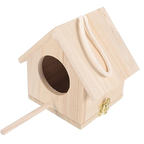 HAPINARY Holz Nistkasten für Kleine Vögel Wetterfestes Hängendes Vogelhaus mit Seil Geeignet für Wellensittiche Sperlinge Papageien Lovebirds Fördert Natürliche Brut und Garten Dekoration HAPINARY Holz Nistkasten für Kleine Vögel Wetterfestes Hängendes Vogelhaus mit Seil Geeignet für Wellensittiche Sperlinge Papageien Lovebirds Fördert Natürliche Brut und Garten Dekoration von HAPINARY