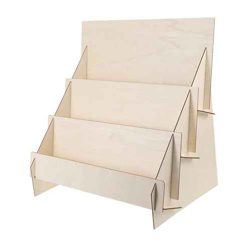 HAPINARY Holz Organizer Stufiger Kartenhalter für Postkarten und Grußkarten Stabiler DIY Holzständer mit Natürlichem Finish Multifunktionales Desktop Regal zur Aufbewahrung von Telefonen von HAPINARY