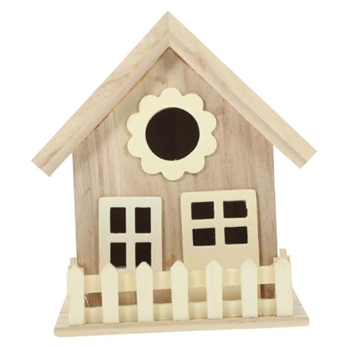 HAPINARY Holz Vogelhaus Außendeko Kreatives Hausförmiges Nistkasten Vogelhäuschen Robust Wetterfest Für Garten Balkon Zum Aufhängen Naturnahe Futterstelle von HAPINARY