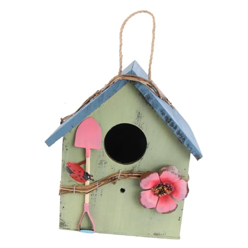 HAPINARY Holz Vogelhaus zum Aufhängen Rustikaler Nistkasten für Kleine Vögel Wetterfester Vogelschutz Natürliches Material Dekoratives Gartenhaus für Terrasse von HAPINARY