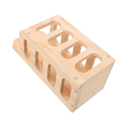 HAPINARY Holzgras Futterstation für Kaninchen und Meerschweinchen Stabiler Großer Napf mit Futterhalter Langlebiger Holzfutterspender für Kleine Haustiere Wie Chinchilla und Nager Sauber von HAPINARY