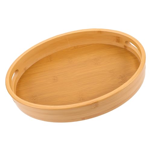HAPINARY Holztablett Als Servierplatte Für Tee Und Snacks Massivholz Tablett Mit Griffen Für Küche Und Wohnbereich Naturmaterial Aus Walnussholz von HAPINARY