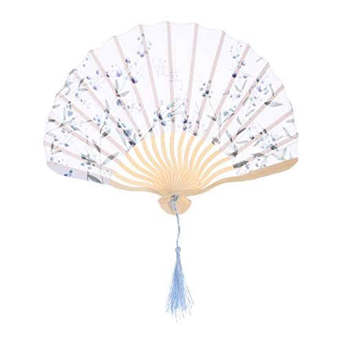 HAPINARY Japanischer Faltbarer Handfächer mit Bambusgriff Leichter Baumwollstoff Faltfächer im Antiken Stil Tragbarer Kühlfächer für Sommer Dekorativer Vintage Fächer für Damen und Hochzeit von HAPINARY
