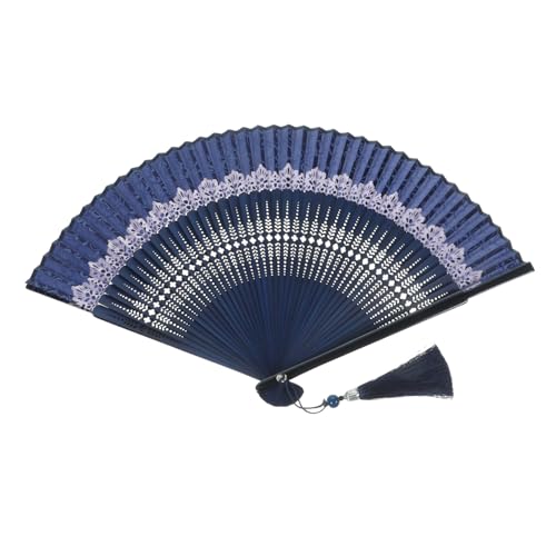 HAPINARY Japanischer Faltfächer aus Natürlichem Bambus Handgefertigt Vintage Stil Stabiler Handfächer für Tanz Dekoration Party und Sommer Multifunktionaler Tragbarer Fächer für Damen von HAPINARY
