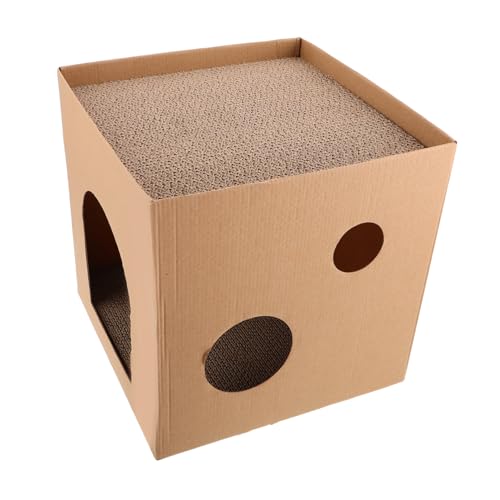 HAPINARY Katze Kratzbrett Nest aus Wellpappe Quadratförmige Kratzfläche Minimalistisches Design Langlebig und Robust für Katzen Kratzen und Ausruhen von HAPINARY