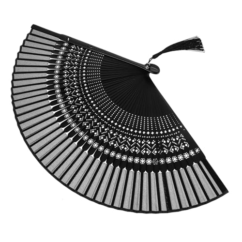 HAPINARY Klassischer Faltbarer Damen Handfächer mit Floraler Spitze Leichter Tragbarer Tanz Prop im Vintage Stil Eleganter Schwarzer Hohlfächer mit Quaste für Hochzeit Party und Dekoration HAPINARY Klassischer Faltbarer Damen Handfächer mit Floraler Spitze Leichter Tragbarer Tanz Prop im Vintage Stil Eleganter Schwarzer Hohlfächer mit Quaste für Hochzeit Party und Dekoration von HAPINARY