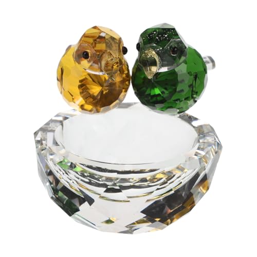 HAPINARY Kristallglas Vogelpaar Miniatur Ornamente Kunstvolles Osternest mit Künstlichem Vogelhorst Fein Gearbeitetes Vogelnest Dekoration Symbol für Liebe und Familienwärme für Garten und HAPINARY Kristallglas Vogelpaar Miniatur Ornamente Kunstvolles Osternest mit Künstlichem Vogelhorst Fein Gearbeitetes Vogelnest Dekoration Symbol für Liebe und Familienwärme für Garten und von HAPINARY