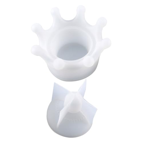 HAPINARY Krone Silikon Aufbewahrungsbox Form mit Stabilem Deckel Resin Schmuckkästchen Form für DIY Harzgießen Vielseitige Silikonform für Kerzenhalter und Dekoration von HAPINARY