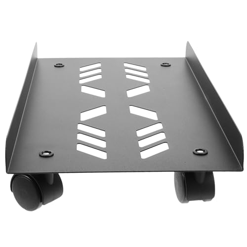 HAPINARY Mobiler PC Tower Ständer mit Vier Lenkrollen Schwarzer Computer Halter für Desktop gehäuse Platzsparender CPU Stand für Einfache Handhabung und Stabile Ablage von HAPINARY