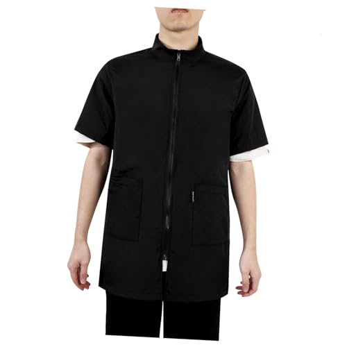 HAPINARY Pet Grooming Workwear aus Weichem Strapazierfähigem Faserstoff Barber Jacke mit Taschen Langärmlig Komfortabel für Hundesalon Friseur und Haustierpflege von HAPINARY