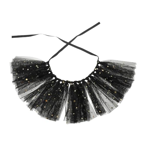 HAPINARY Pet Tutu Skirt Verstellbar Atmungsaktiv Leichtes Tüllkleid für Hunde Katzen Party Geburtstag Hochzeit Festliche Haustierkleidung Schwarzer Glitzerrock von HAPINARY