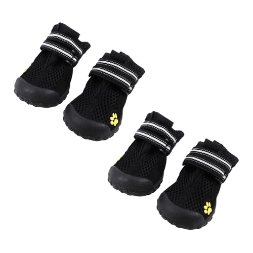 HAPINARY Pfotenschutz Hundeschuhe für Große und Mittlere Hunde Verstellbare Outdoor Hundeschuhe mit Rutschfester Sohle Atmungsaktives Schwarzes Netzmaterial Langlebig und Einfach von HAPINARY