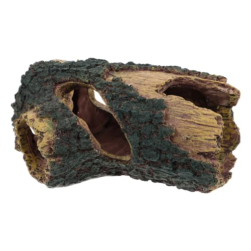 HAPINARY Resin Aquarium Deko Hohl Baumstamm Fischhöhle Reptilienversteck Garnelenversteck Terrarium Landschaft Zubehör Sicher Ungiftig Realistische Baumhöhle für Aquarien und Terrarien von HAPINARY