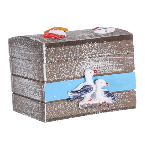 HAPINARY Retro Holz Aufbewahrungsbox im Maritimen Stil Handgefertigte Deko Truhe für Schmuck und Robuste Vintage Holzbox für Stilvolle Wohnakzente von HAPINARY