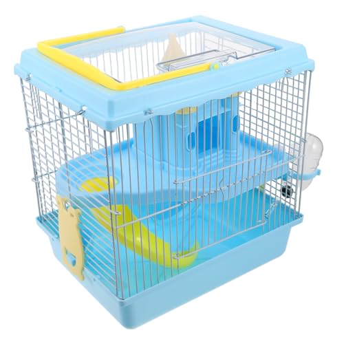 HAPINARY Stöckiger Hamsterkäfig mit Schloss Rutsche Laufrad Wasserflasche und Futternapf für Hamster und Kleine Nagetiere Naturnahes Habitat für Aktives und Einfache Fütterung von HAPINARY