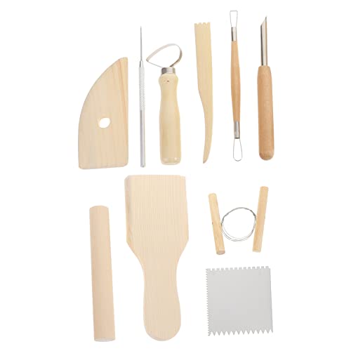 HAPINARY Teiliges Töpferwerkzeug Set mit Holzgriff Vielseitige Modellier und Schnitzwerkzeuge für DIY und Polymer Skulpturen Geeignet für Modelliermasse Kunsthandwerk von HAPINARY
