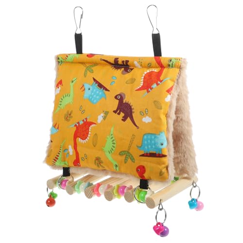 HAPINARY Vogelnest Hängematte mit Holzstange Warmes Nistbett für Nymphensittiche und Papageien Kleines Haustier Schlafplatz für Käfig Komfortables Winter Vogelhaus zum Aufhängen von HAPINARY