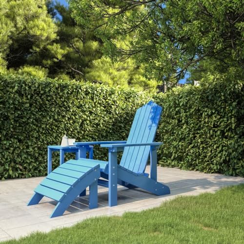 HAPIOL Adirondack Outdoor Stuhl mit Fußstütze HDPE, Aquamarin, 73 x 83 x 92 cm, komfortables Design, Gartenstuhl, wartungsarme Oberfläche, Terrassenstuhl, wetterbeständig von HAPIOL