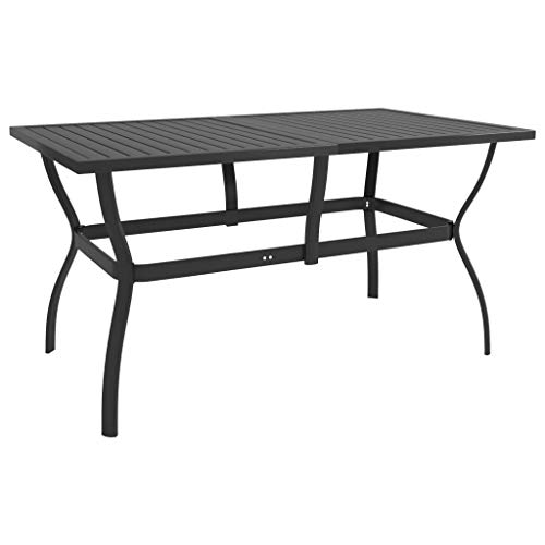 HAPIOL Gartentisch, Anthrazit, 140 x 80 x 72 cm, pulverbeschichteter Stahl, Couchtisch, Außentisch, Outdoor-Tisch aus Stahl, für den Außenbereich von HAPIOL