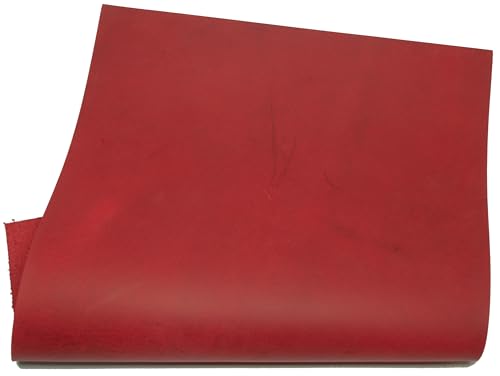 HAPPER STUDIO Rindsleder 1,6 mm Stärke Pull-Up Crazy Horse Leder. Echtlederblätter für Basteln. (1, Rot, A4 (210 x 297mm)) von HAPPER STUDIO