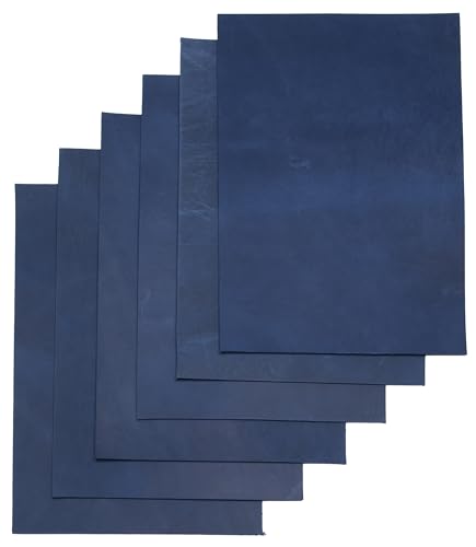HAPPER STUDIO Rindsleder 1,7mm Pull-Up Crazy Horse Leder A5 x 6 Stücke (Blau) von HAPPER STUDIO