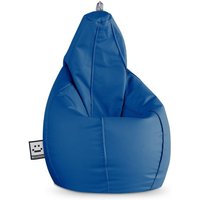 Happers - Sitzsack Birne aus Kunstleder Blau xxl Blau - Blau von HAPPERS