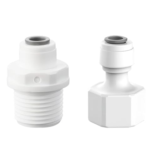 HAPPOW 1/4" RO Wasser Gerade Rohrfitting auf 1/2" Weiblich/Außengewinde Push In Schnellverbinder Wasserschlauch Schlauchverbinder, für Osmose Wasserfilter Umkehrosmoseanlage HAPPOW 1/4" RO Wasser Gerade Rohrfitting auf 1/2" Weiblich/Außengewinde Push In Schnellverbinder Wasserschlauch Schlauchverbinder, für Osmose Wasserfilter Umkehrosmoseanlage von HAPPOW