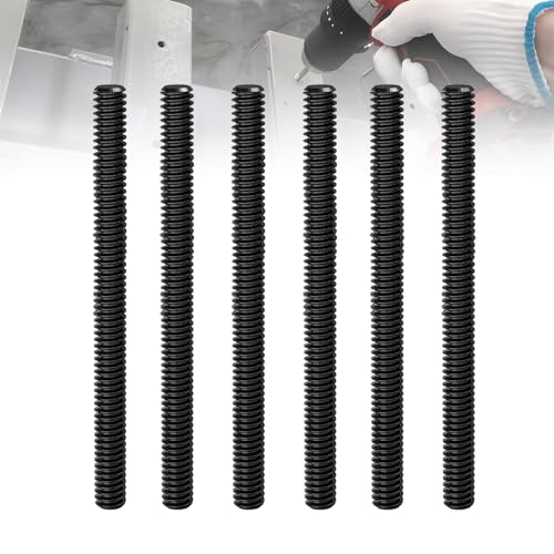 HAPPOW 6 Stück Gewindestange M8, M8x100mm Gewindestange, Gewindestange Kohlenstoffstahl Material, Schwarz-Oxid-Finish, Norm DIN 976, für Baustellen,Maschinenwerkstätten,Hausreparaturen( Schwarz) von HAPPOW