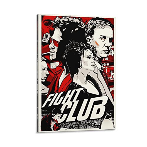 HAPPOW Filmposter "Fight Club", klassisches Filmposter, dekoratives Gemälde, Leinwand, Wandkunst, Dekoration für Zuhause, Schlafzimmer, 30 x 45 cm von HAPPOW