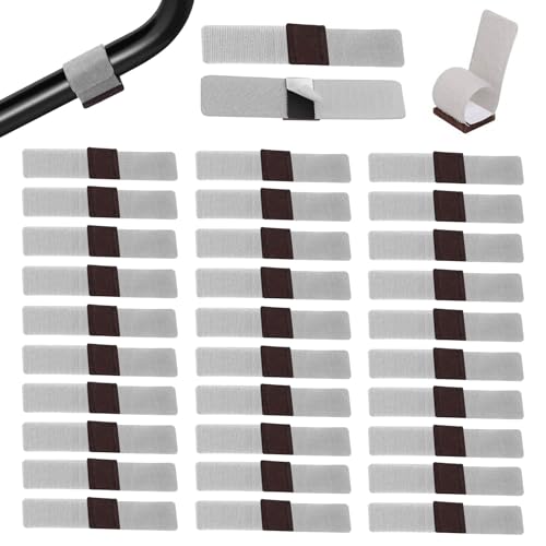 HAPPOW 32 Stück Filzgleiter für Stühle, Stuhlbeinschoner, Stuhl Filzgleiter mit Klettverschluss, Filzgleiter Selbstkleben, Schutz für Hartholzböden, Kratzvermeidung & Geräuschreduzierung(Grau) von HAPPOW
