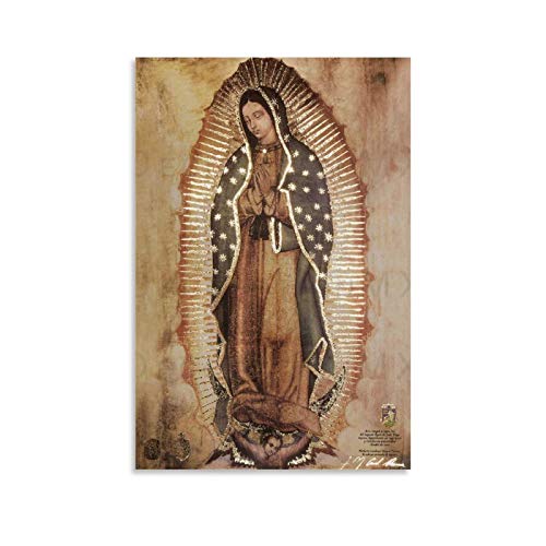 HAPPOW Gesegnete Jungfrau Maria Unsere Frau von Guadalupe generiertes religiöses Symbol Poster Dekorative Malerei Leinwand Wandposter und Kunstbild Druck Moderne Familie Schlafzimmer Dekor Poster von HAPPOW