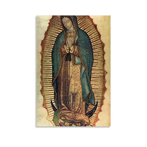 HAPPOW Gesegnete Jungfrau Maria Unsere Frau von Guadalupe generiertes religiöses Symbol Poster Dekorative Malerei Leinwand Wandposter und Kunstbild Druck Moderne Familie Schlafzimmer Dekor Poster von HAPPOW
