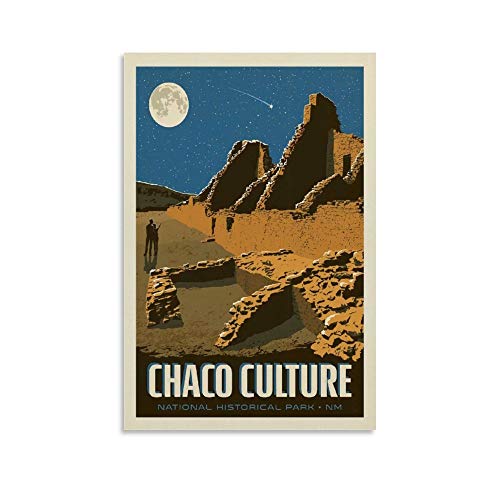 Vintage-Weltreise-Poster, Chaco-Kultur, Nationalpark-Poster, dekoratives Gemälde, Leinwand, Wandposter und Kunstdruck, modernes Familienschlafzimmer-Dekoration, Poster, 20 x 30 cm von HAPPOW