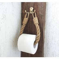 Toilettenpapierhalter Aus Seil Mit Einem Metallhaken - Handtuchhalter Jute Für Bade- Oder Küchentücher Badezimmerdekor Und Accessoires von HAPPPYBOAT