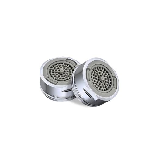 2 Stück Strahlregler M24 aus Messing, Einstellbarer Wasseraustrittswinkel Wasserhahn Aufsatz, Abnehmbares Reinigungs Filter Sieb, für Wasserhähne, Geräuscharmes Wasser Blasenwasser von HAPPUP
