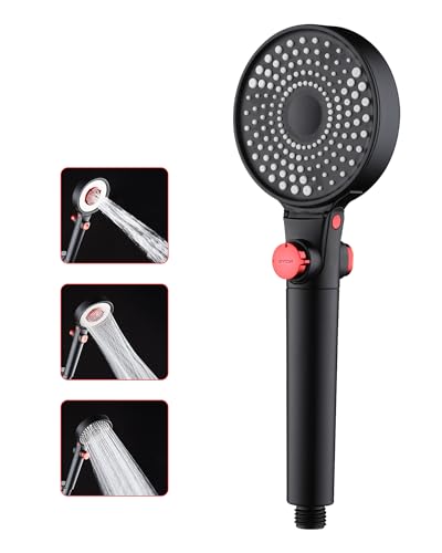 Duschkopf mit Filter, Sparduschkopf Wassersparend 4.5l/min, 3 Strahlarten, Regendusche Duschkopf, Druckerhöhend Handbrause, Duschsparkopf mit Stoppfunktion, Massage Brausekopf Dusche Duschkopf mit Filter, Sparduschkopf Wassersparend 4.5l/min, 3 Strahlarten, Regendusche Duschkopf, Druckerhöhend Handbrause, Duschsparkopf mit Stoppfunktion, Massage Brausekopf Dusche von HAPPUP