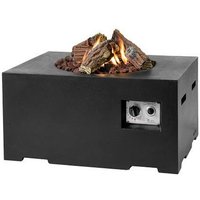 Mania Feuertisch 12 kW rechteckig klein 80x60x40 cm Beton-Optik schwarz - Happy Cocooning von HAPPY COCOONING