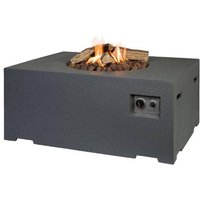 Happy Cocooning - Mania Feuertisch 19,5 kW rechteckig groß 107x80x46 cm Beton-Optik grau von HAPPY COCOONING
