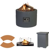 Mania Feuertisch Komplettset 19,5 kW rund 61x61x42 cm Beton-Optik grau - Happy Cocooning Mania Feuertisch Komplettset 19,5 kW rund 61x61x42 cm Beton-Optik grau - Happy Cocooning von HAPPY COCOONING