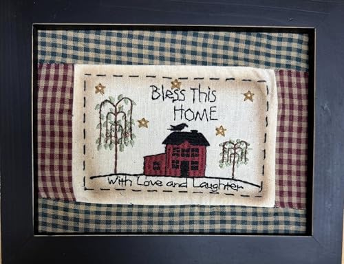 HAPPY DEALS ~ Primitive Bless this Home Sampler Wanddekoration, 20,3 x 25,4 cm, Holzrahmen von HAPPY DEALS ~