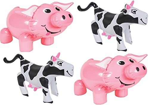 Inflatable Farm Animals - Set of 4 (2 Pigs, 2 Cows) by toyco von HAPPY DEALS ~