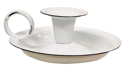 Kerzenhalter aus Emaille, 12,7 cm, Vintage-Stil, Bauernhaus-Stil, Weiß Kerzenhalter aus Emaille, 12,7 cm, Vintage-Stil, Bauernhaus-Stil, Weiß von HAPPY DEALS ~