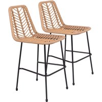 Happy Garden - 2er Set Barhocker aus synthetischem Rattan oka von HAPPY GARDEN
